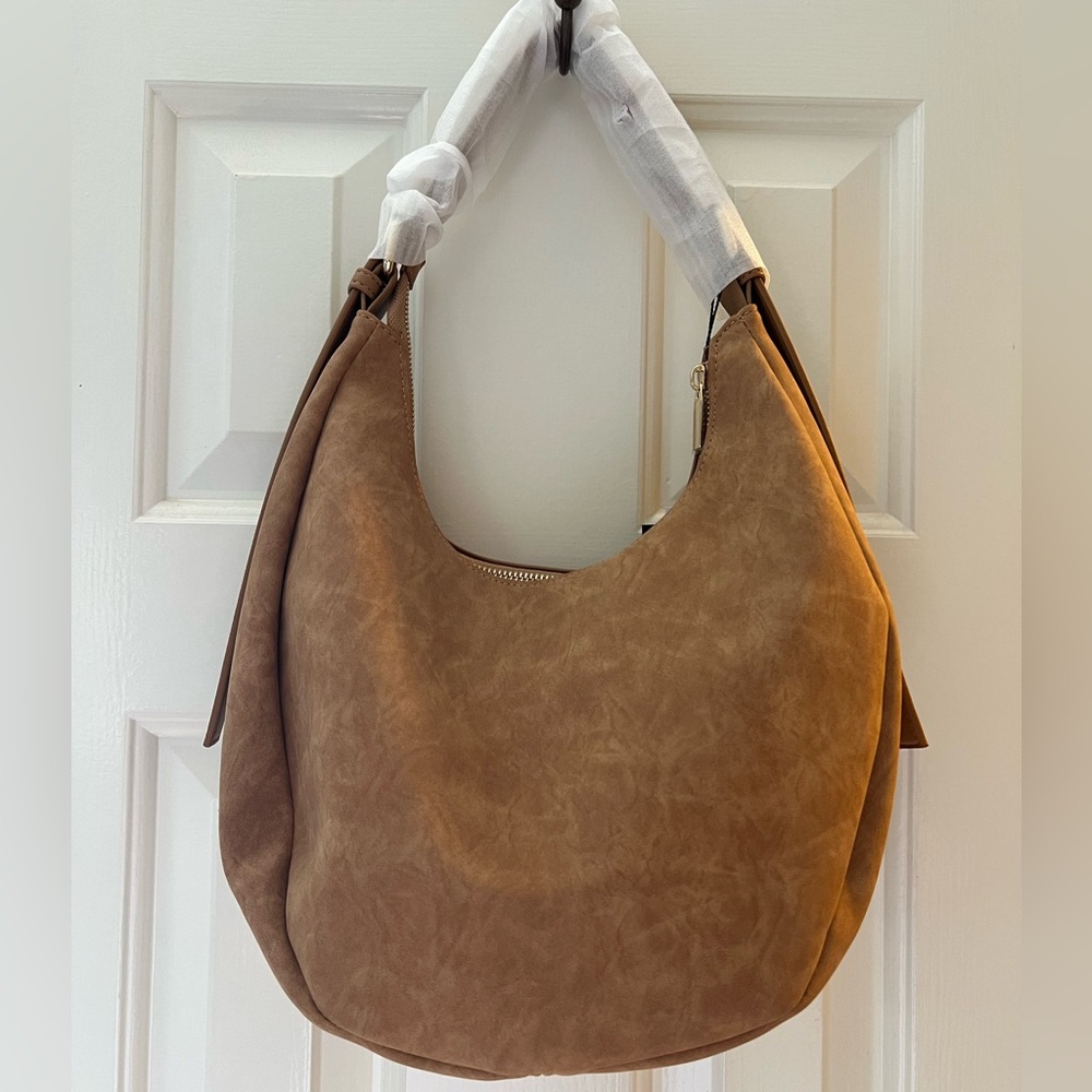 Suede Hobo Shoulder Bag